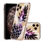 Unique Embossed 3D Diamond Texture TPU Mobile Cover for iPhone 11 Pro 5.8 inch – Purple Pineapple