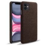 Cloth + PC Mobile Phone Case Cover for iPhone 11 6.1-inch – Coffee