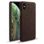 Cloth Texture PC Protective Phone Case for iPhone X/XS 5.8 inch – Coffee