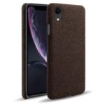 Quality Cloth + Hard PC Mobile Phone Case Cover for iPhone XR – Coffee