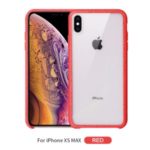Degradable Wheat Straw Frame + Acrylic Back Cover for iPhone XS Max 6.5 inch – Red