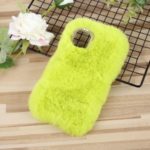 Rabbit Soft Fur Coated TPU Casing Shell for iPhone 11 6.1 inch – Light Green