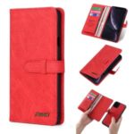 MEGSHI PC+ PU Leather + TPU Wallet Flip Business Case with Strap for iPhone 11 Pro Max 6.5 inch (2019) – Red
