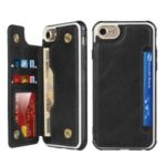 PU Leather + PC Card Slots Protection Phone Case for iPhone 6 / 7 / 8 4.7-inch – Black