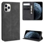 Auto-absorbed Skin-touch Leather Wallet Stand Shell for iPhone 11 Pro 5.8 inch – Black