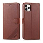 AZNS Leather Wallet Cell Case Cover for iPhone 11 Pro Max 6.5 inch – Brown
