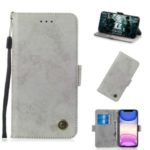 Retro Leather Wallet Case Shell for iPhone 11 6.1 inch – Grey