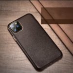XOOMZ Litchi Grain Genuine Leather Phone Casing for iPhone 11 Pro Max 6.5 inch (2019) – Coffee