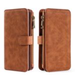 MEGSHI 007 Series Multi-functional Wallet Leather Phone Case for iPhone 11 Pro Max 6.5 inch – Brown
