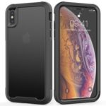 Vivid Color TPU Bumper + PC + Clear Acrylic Back Phone Shell Cover for 	iPhone X/XS 5.8 inch – Black