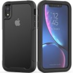 For iPhone XR 6.1 inch Vivid Color TPU Bumper + PC + Clear Acrylic Back Phone Case – Black