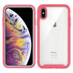 Anti-shock TPU + Plastic + Acrylic Hybrid Clear Back Case for iPhone XS Max 6.5 inch – Red