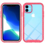 Anti-shock TPU + Plastic + Acrylic Hybrid Clear Back Case Cover for iPhone 11 6.1 inch – Red