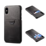 PEELCAS PCK011 Series Leather Coated Hard PC Card Holder Phone Case for iPhone X/XS 5.8 inch – Black