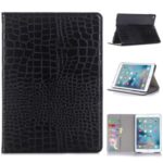 Crocodile Skin Wallet Stand Leather Tablet Covering Case for iPad 10.2 (2019) – Black