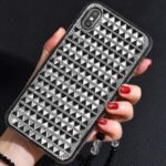 Triangle Glass Rhinestone Decor Plastic + TPU Cell Stylish Phone Case for iPhone XS Max 6.5 inch – Black