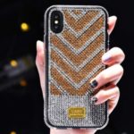 Rhinestone Decor Hybrid Shell Cell Casing for iPhone XS Max 6.5 inch – Gold