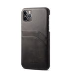 PEELCAS PCK012 Series Dual Card Slots Leather Coated PC Hard Phone Shell for iPhone 11 Pro Max 6.5 inch – Black