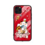 KINGXBAR Palace Series TPU Frame + Tempered Glass Back Case for iPhone 11 Pro 5.8 inch – Red