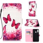 Light Spot Decor Pattern Printing Leather Wallet Stand Phone Cover Case for Samsung Galaxy A20s – Butterfly