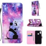 Pattern Printing PU Leather Wallet Protective Case for Samsung Galaxy A10s – Panda