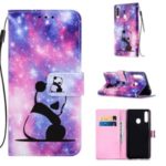 Pattern Printing PU Leather Wallet Phone Casing for Samsung Galaxy A20s – Panda