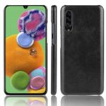 Litchi Skin Leather Coated Hard PC Case for Samsung Galaxy A90 5G – Black