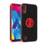Finger Ring Kickstand Detachable PC + TPU Case (Built-in Magnetic Metal Sheet) for Samsung Galaxy A10/M10 – Black / Red