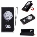 Pattern Printing Stylish PU Leather TPU Phone Shell Cover for Samsung Galaxy A20e – Spaceman
