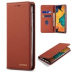 LC.IMEEKE LC-002 Wallet Leather Shell for Samsung Galaxy A30/A20 – Brown