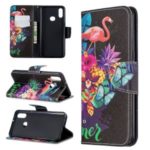 Pattern Printing Wallet Leather Stand Cover for Samsung Galaxy A10s – Flamingo