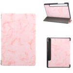 Marble Texture Tri-fold Leather Tablet Cover with Pen Slot for Samsung Samsung Galaxy Tab S6 SM-T860 (Wi-Fi) – Pink
