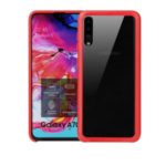 Degradable Wheat Straw Frame + Acrylic Back Cell Mobile Cover for Samsung Galaxy A70 – Red