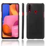 KSQ Crazy Horse PU Leather Coated Hard PC Case for Samsung Galaxy A20s – Black