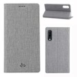 VILI DMX Cross Texture Leather Stand Case with Card Slot for Samsung Galaxy A90 5G – Grey