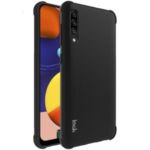 IMAK Silky Anti-drop TPU Casing + Screen Protector Film for Samsung Galaxy A50/A50s/A30s – Metal Black