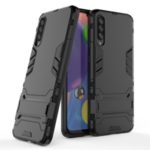 2-in-1 Plastic + TPU Phone Cover Case with Kickstand for Samsung Galaxy A70s – Black