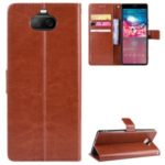 Crazy Horse Wallet Leather Stand Case for Sony Xperia 8 – Brown