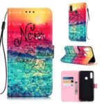 Pattern Printing Light Spot Decor Leather Wallet Case for LG W10 – Never Stop Dreaming