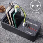WLX-658L 40W 8 Ports USB+Type-C Quick Charge Smart Station with Phone Slot – EU Plug