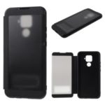 PU Touch Slide View Window PU Leather Case for Huawei Mate 30 Lite/nova 5i Pro – Black