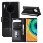 Crazy Horse Texture Wallet Stand Flip Leather Phone Cover for Huawei Mate 30 Pro – Black
