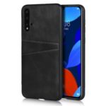 PU Leather+PC Phone Casing with Dual Card Slots Cover for Huawei nova 5 / nova 5 Pro – Black