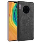 Crocodile Texture PU Leather Coated PC Back Shell for Huawei Mate 30 Pro – Black