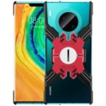 Heroes Series Bumper Frame for Huawei Mate 30 Pro [X-Shaped] Electroplating Metal Bumper Case with Kickstand – Red / Black