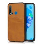 PU Leather+PC Phone Casing Cover for Huawei P20 lite (2019) / Nova 5i – Brown