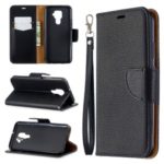 Litchi Skin Wallet Leather Stand Case for Huawei Mate 30 Lite / nova 5i Pro – Black