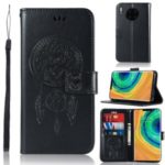 Imprinted Dream Catcher Owl Leather Wallet Cell Shell for Huawei Mate 30 – Black