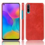 Litchi Skin Leather Coated Hard PC Case for Huawei Honor Play 3 – Red