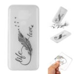 Embossment Pattern Printing Soft TPU Shell for Huawei Mate 30 Lite/nova 5i Pro – Black Feather